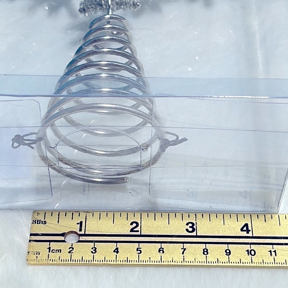 Ashland Christmas Holiday Silver Beaded Snowflake Tree Topper 10” Rhinestone New - Picture 8 of 14